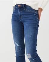 Thumbnail for your product : River Island Molly Mid Rise Ripped Knee Jeggings - Blue