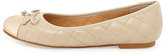 Thumbnail for your product : Vince Andrew Stevens Lalo Quilted Metallic Cap-Toe Ballet Flat, Nude