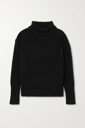 Palmer Harding Ateli Ribbed Cotton And Cashmere-blend Turtleneck Sweater - Black