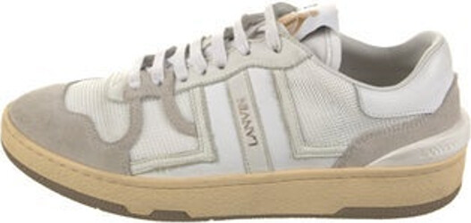 Lanvin Leather Low Top Sneakers White Rubber & Suede Trim Round-Toes Lace-Up Closure at Uppers Includes Dust Bag Unfortunately, due to restrictions, this item may not be eligible for shipping in all areas. | Lanvin Leather Sneakers in White, Women's IT 37 | 7