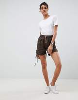 Thumbnail for your product : ASOS Design Parachute Shorts With Neon Toggle