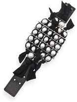 Thumbnail for your product : Lanvin Black Grosgrain Pearly Bracelet