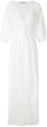 white linen beach dress