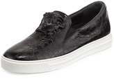 Thumbnail for your product : Versace Palazzo Idol Crocodile-Embossed Leather Slip-On Sneaker, Black
