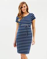 Thumbnail for your product : Angel Maternity Mummy Drawstring Stripe Dress