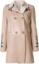 Red Valentino - rose embroidered coat 
