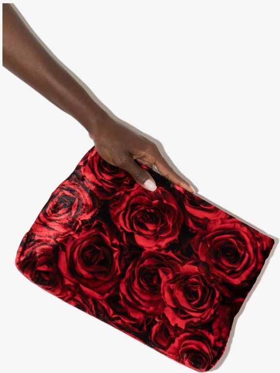 red velvet clutch bolsa