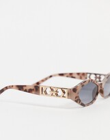 Thumbnail for your product : Topshop Tort Angular Oval Sunglasses