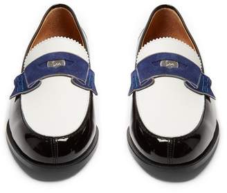 Christian Louboutin Monono Patent Leather Loafers - Mens - Black White