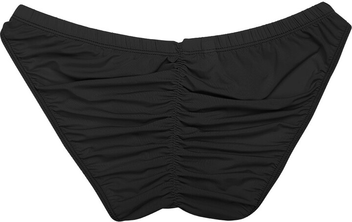 Freebily Men's Silky Bikini Briefs Bulge Pouch Underwear Ruched Back  Swimwear Black One Size - ShopStyle