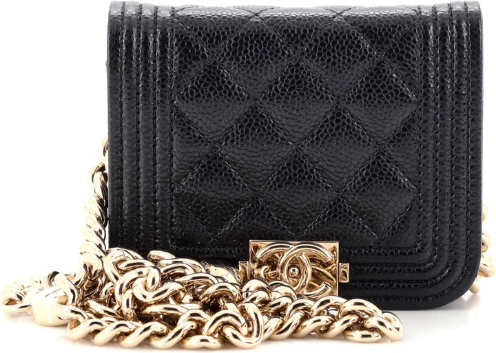 Chanel Boy Flap Chain Belt Bag Quilted Caviar - ShopStyle