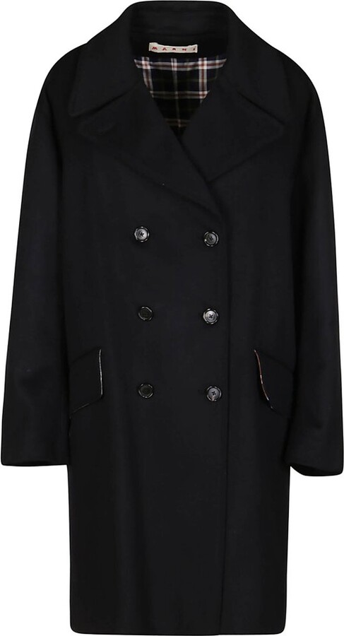 Marni Double-Breasted V-Neck Coat
