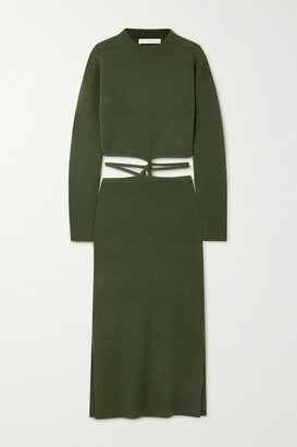 CHRISTOPHER ESBER Tie-detailed Cutout Wool And Cashmere-blend Maxi Dress