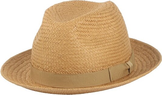 Wigens WigensMen'sClassicStrawFedorawithGrosgrainHatband,Xlarge,Beige