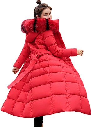 OADOBKICE Long Lightweight Down Jacket Womens Ultra Light Packable Hooded Jacket  Ladies Winter Coats Ladies Filled Puffer Jacket Puffa Down Women Quilted  Parka Elegant Bubble Coat Puffa Padded Big Red L -