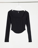 Thumbnail for your product : New Look corset seam top in black