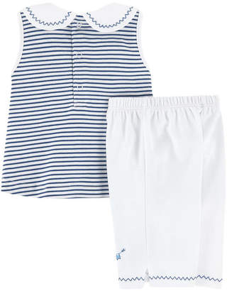 Kissy Kissy Pima cotton tank top and shorts - Seven Seas Stripe