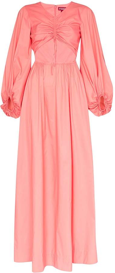 ruched front maxi dress