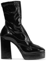 Thumbnail for your product : McQ Jean Embroidered Patent-leather Ankle Boots - Black