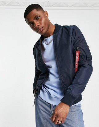 Alpha Industries MA-1 TT slim fit bomber jacket in rep blue - ShopStyle