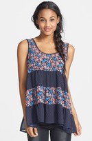 Thumbnail for your product : Love Squared Mixed Print Babydoll Tank (Juniors)