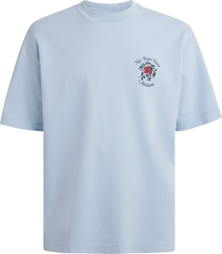 Drôle De Monsieur Cotton Rose Slogan T-Shirt