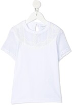 Thumbnail for your product : Ermanno Scervino lace panel cotton T-shirt