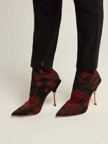 Thumbnail for your product : Dolce & Gabbana Rose Jacquard Sock Ankle Boots - Womens - Black Red