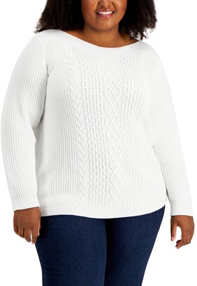 Tommy Hilfiger Plus Size Solid Cate Sweater - ShopStyle