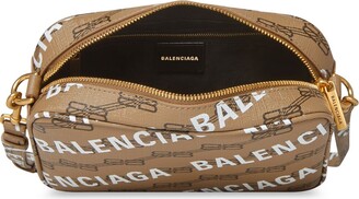Balenciaga Brown/Black Coated Canvas Signature BB Monogram Small Camera Bag  - Yoogi's Closet