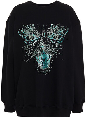 MSGM Embellished French Cotton-terry Sweatshirt