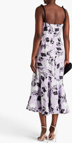 Thumbnail for your product : ML Monique Lhuillier Floral-design cloqué midi dress