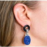 Thumbnail for your product : Kenneth Jay Lane Black And Lapis Art Deco Pierced Or Clip Earrings