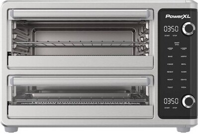 PowerXL PowerXLSmartSynx1700WDualDoorToasterOvenandAirFryer:StainlessSteelCountertopConvection,Dishwasher-Safe