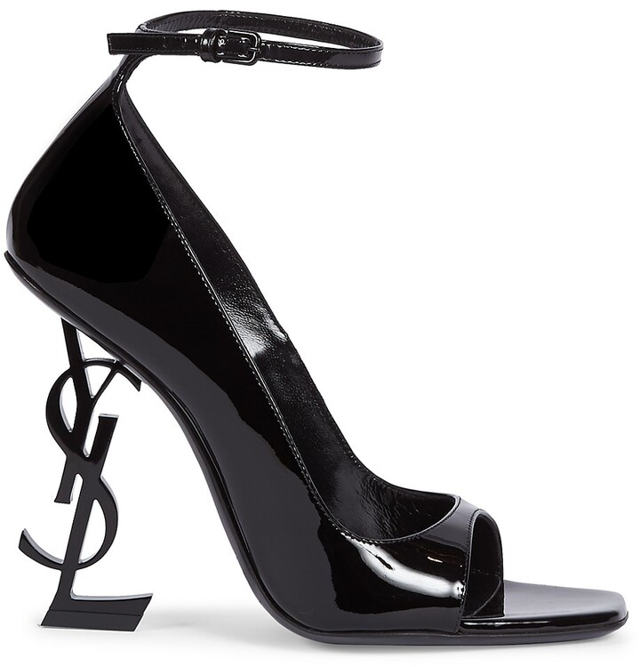 leather open toe heels