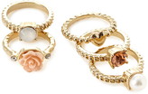 Thumbnail for your product : Forever 21 Faux Pearl & Rosette Ring Set