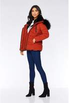 Thumbnail for your product : Quiz Black Padded Faux Fur Jacket