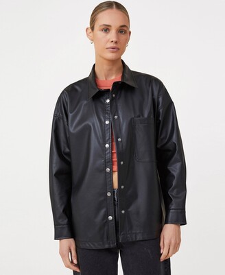 Women Faux Leather Shirt | Shop The Largest Collection | ShopStyle