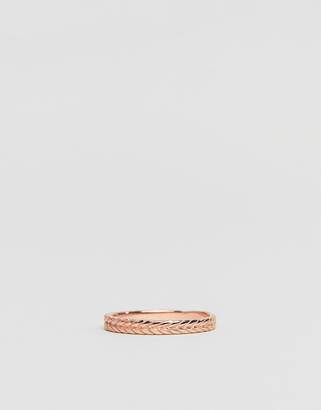 ASOS Rose Gold Plated Sterling Silver Plait Band Ring