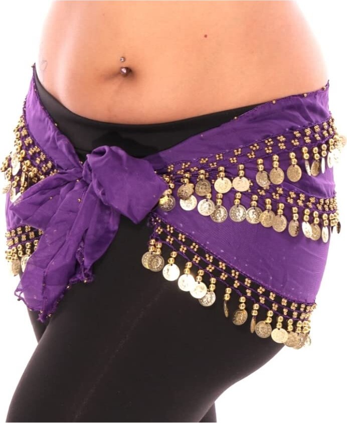 Mult Color Chffon Belly Dance Hp Wrap Scarf Con Sequn Wastband - Foto 12