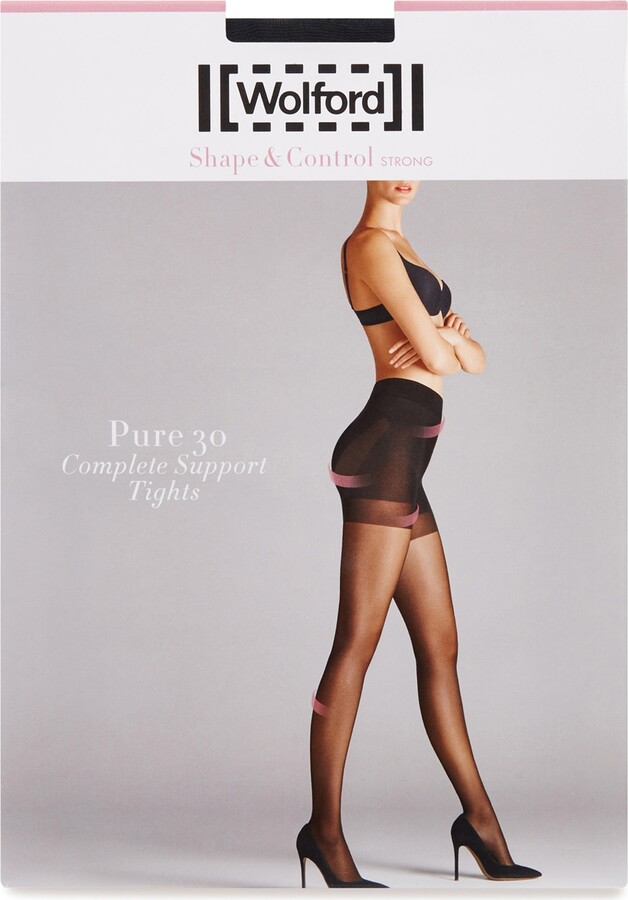 Wolford Pure Black 30 Denier Support Tights - XL - ShopStyle Hosiery