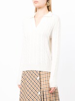 Thumbnail for your product : N.Peal cable-knit V-neck jumper