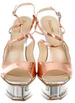 Thumbnail for your product : Pollini Copper-Tone Platform Sandals