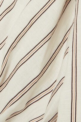 By Malene Birger Aglaja Paneled Striped Linen-blend And Linen-piqué Shirt - Cream