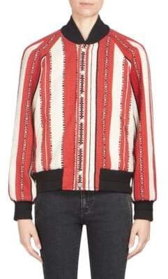 Saint Laurent Wool-Blend Stripe Jacket