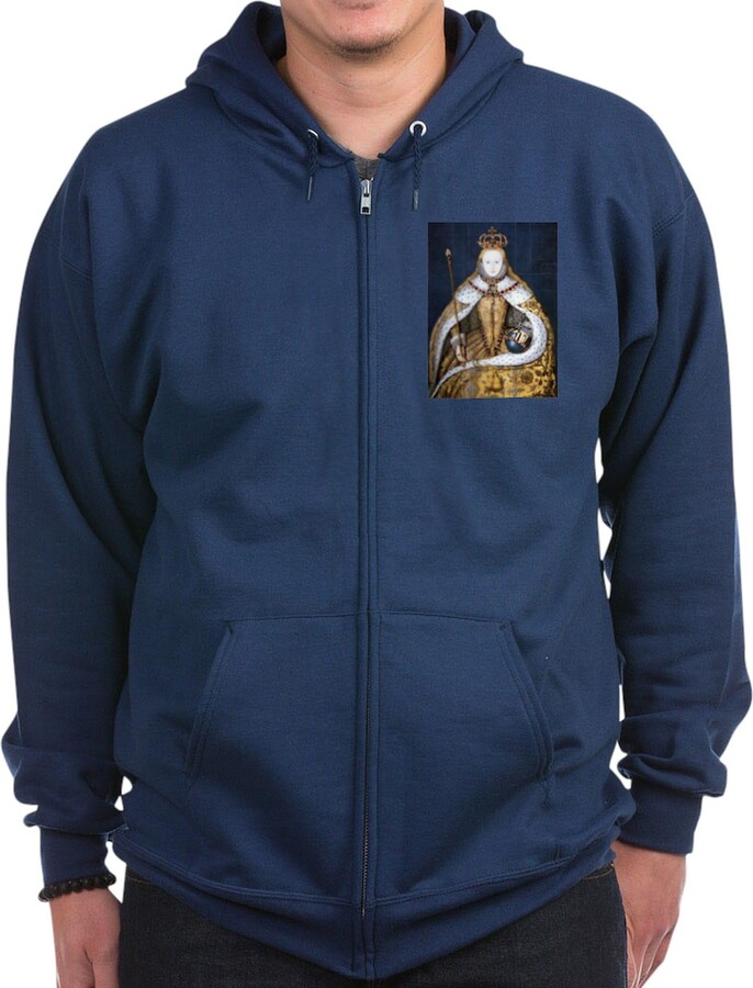 CafePress Elizabeth I Sweatshirt Men's Dark Zip-Up Hoodie Sweatshirt Navy