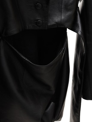 MATÉRIEL Faux Leather Mini Dress W/self-tie Waist