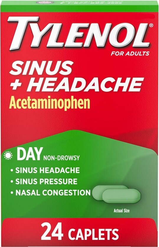 Tylenol Acetaminophen Sinus + Headache Caplets 24ct ShopStyle Skin Care