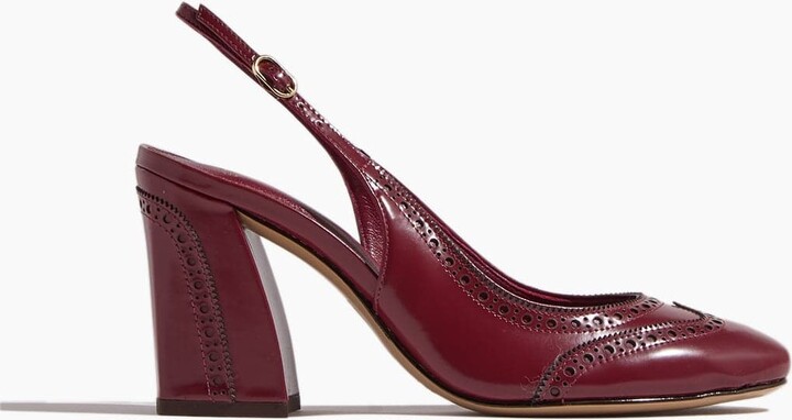 Alexandre Birman Slingback Brogue Pump 85 in Chili Red