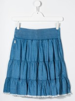 Thumbnail for your product : Chloé Children TEEN tiered denim skirt